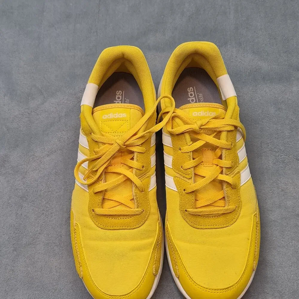 Adidas Sneakers Yellow Neo Striped Lace Up Casual Retro Shoes EG4213 Womens 10