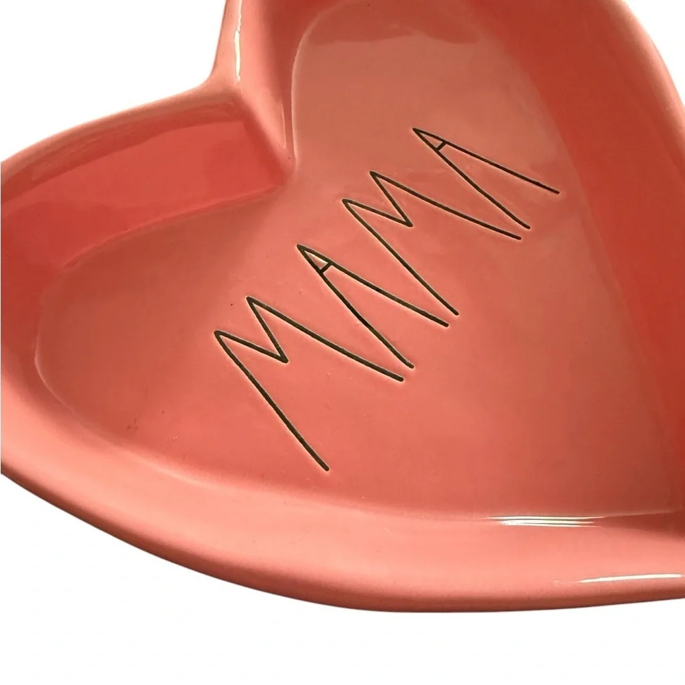 Rae Dunn Artisan Collection “Mama” Heart Ceramic Pink Dish