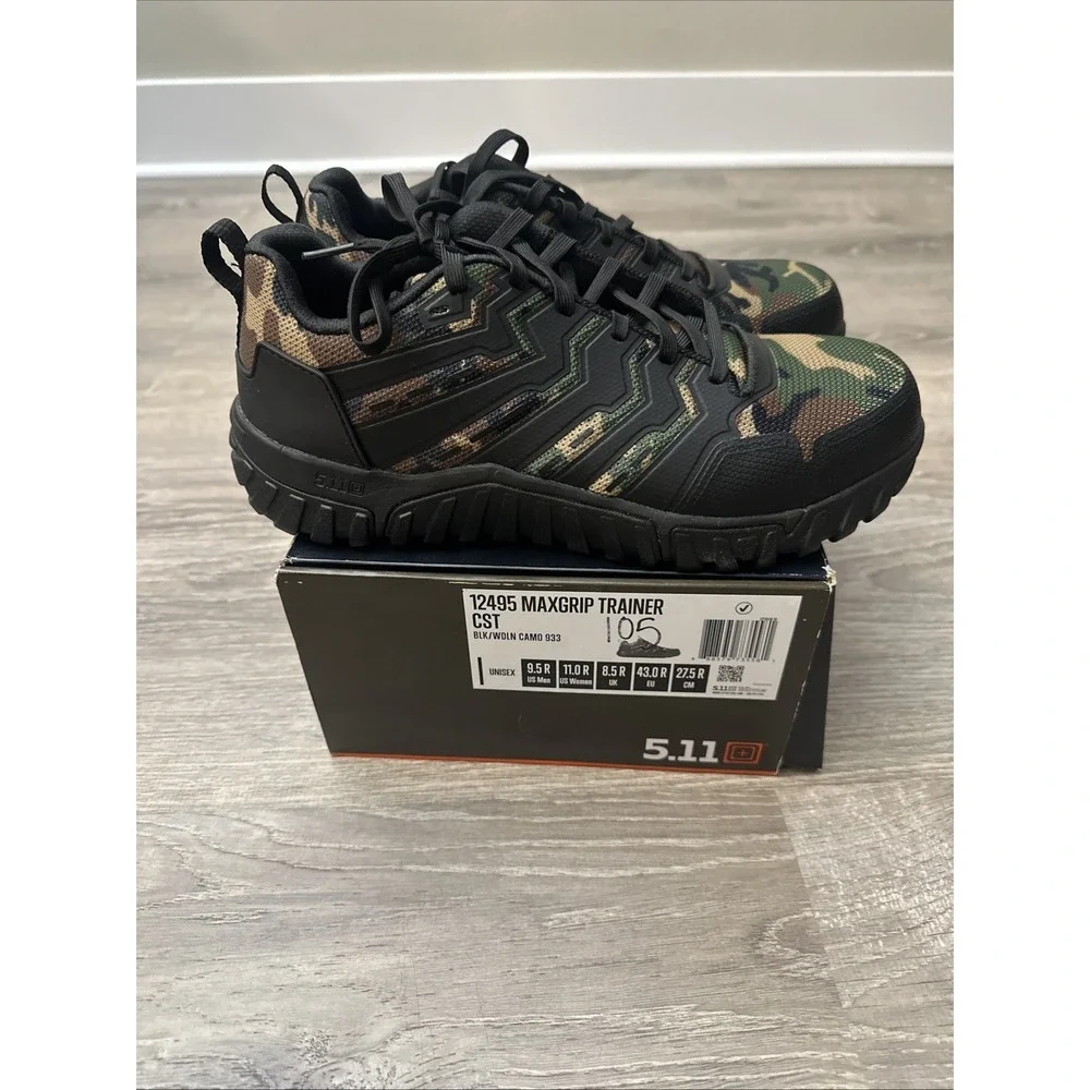 5.11 Men's 9.5 Max grip Trainer Camo Hard Toe