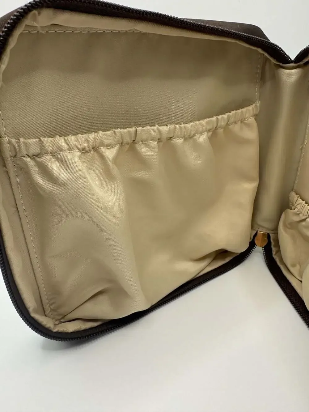 Salvatore Ferragamo Parfums Brown Fabric Toiletry Cosmetics Case GWP