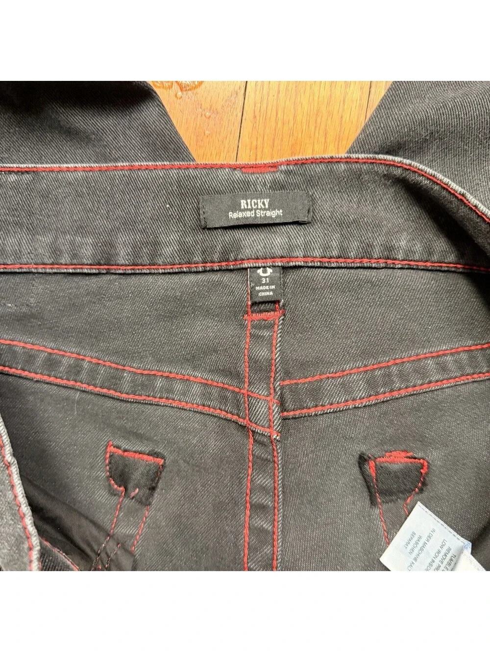 True Religion Ricky Relaxed Straight Jeans Men's Size 31 No Flap Single Needle
