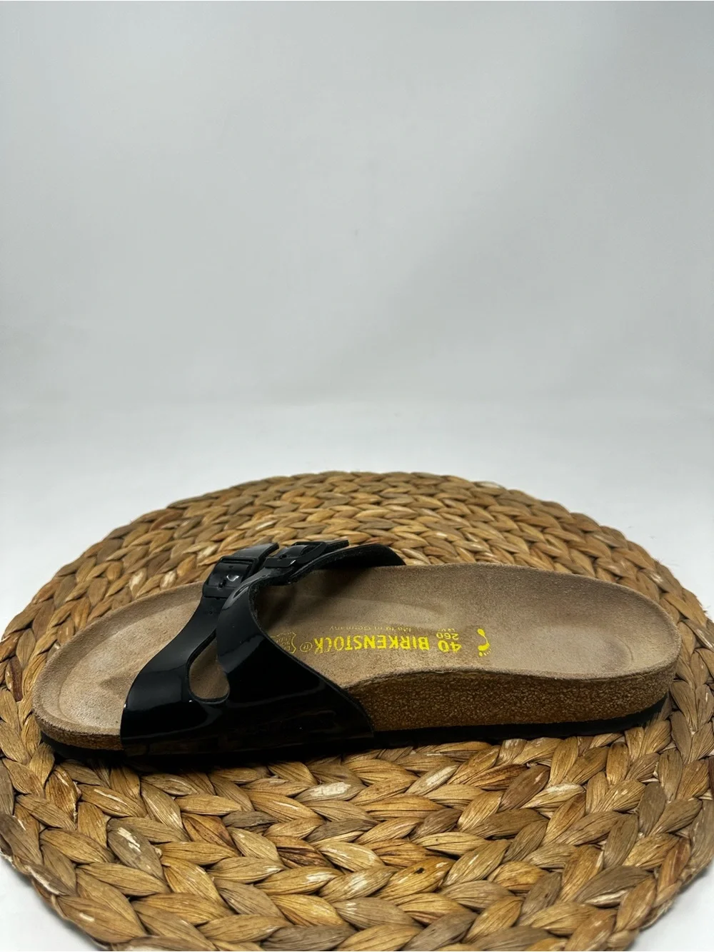 Birkenstock Ibiza Birko-Flor‎ Slide Sandals Black Patent Size 9 Narrow Women's