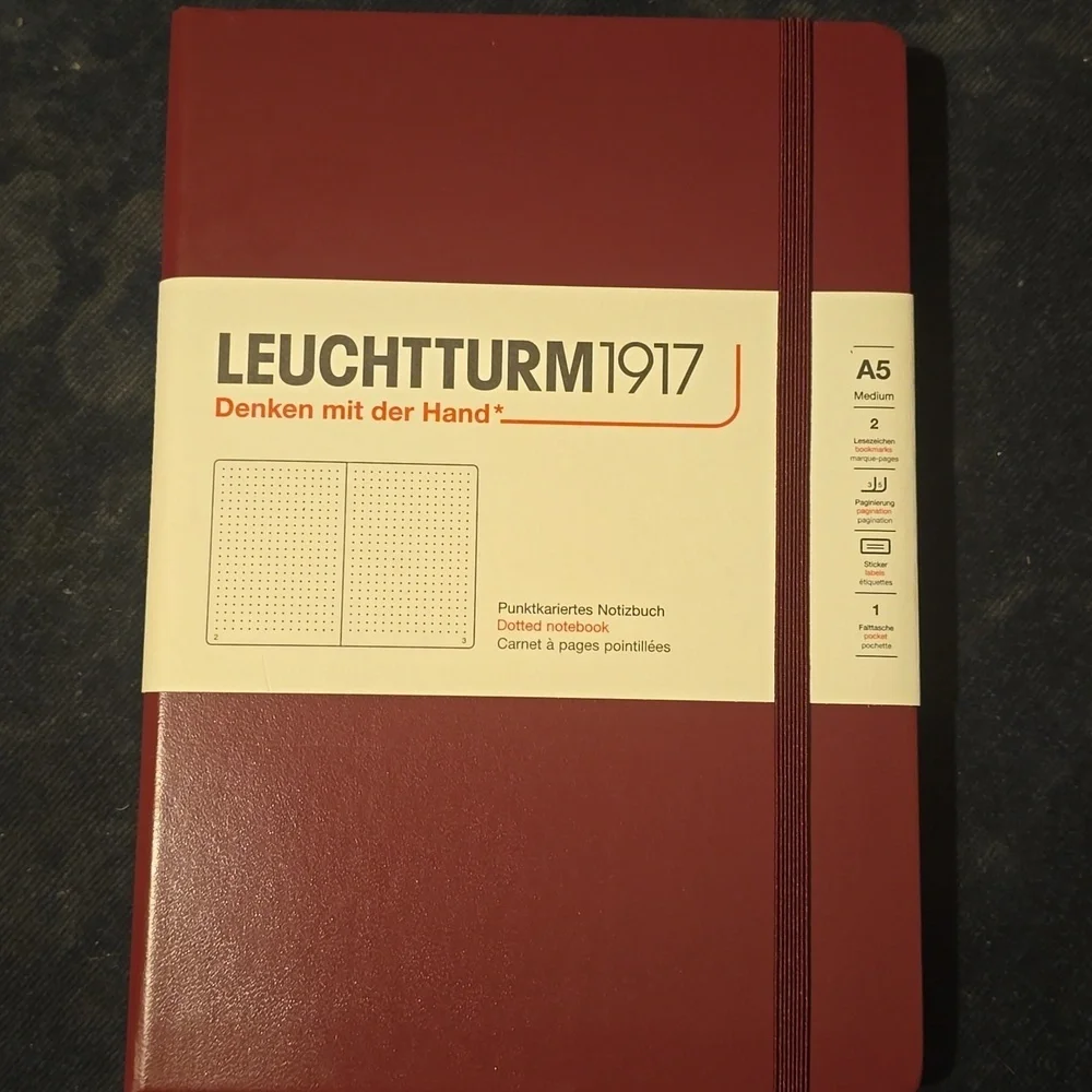 ❤️BUY 5 GET 3 FREE   Leuchtturm1917 Dotted Notebook Medium (A5), Retail $25.50US