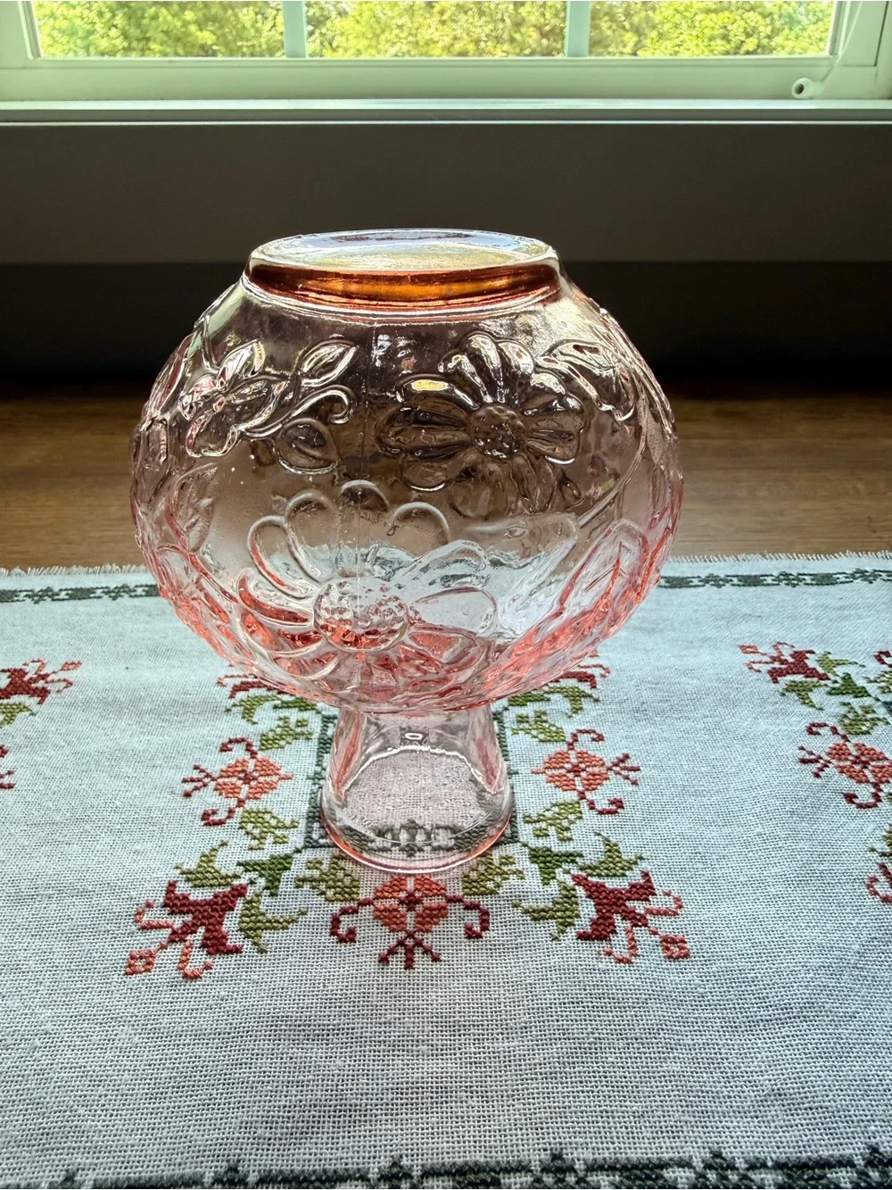Vintage 1930s Bedside Tumble Up Pink Depression Glass