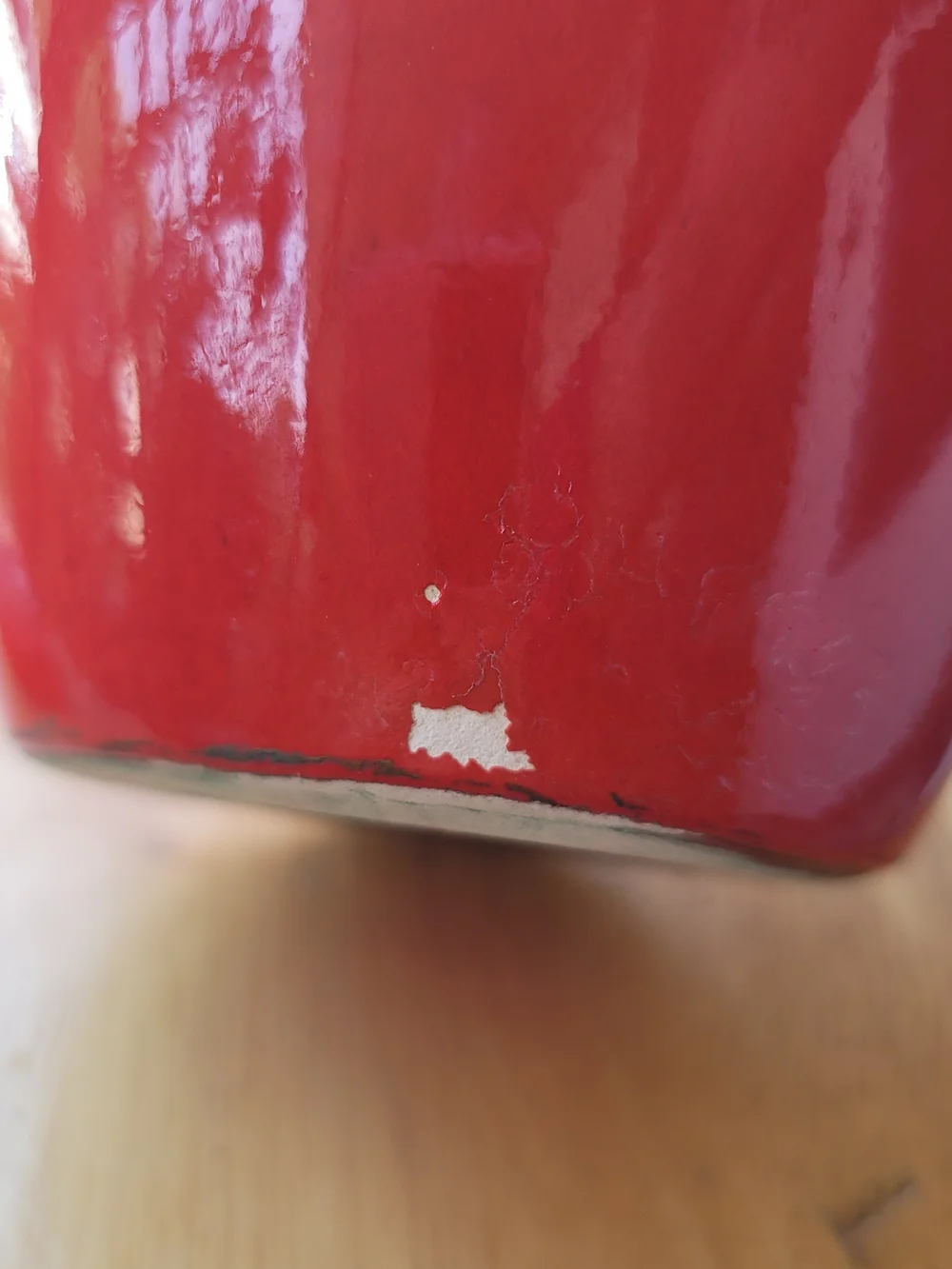 California Pottery clay vase cracks