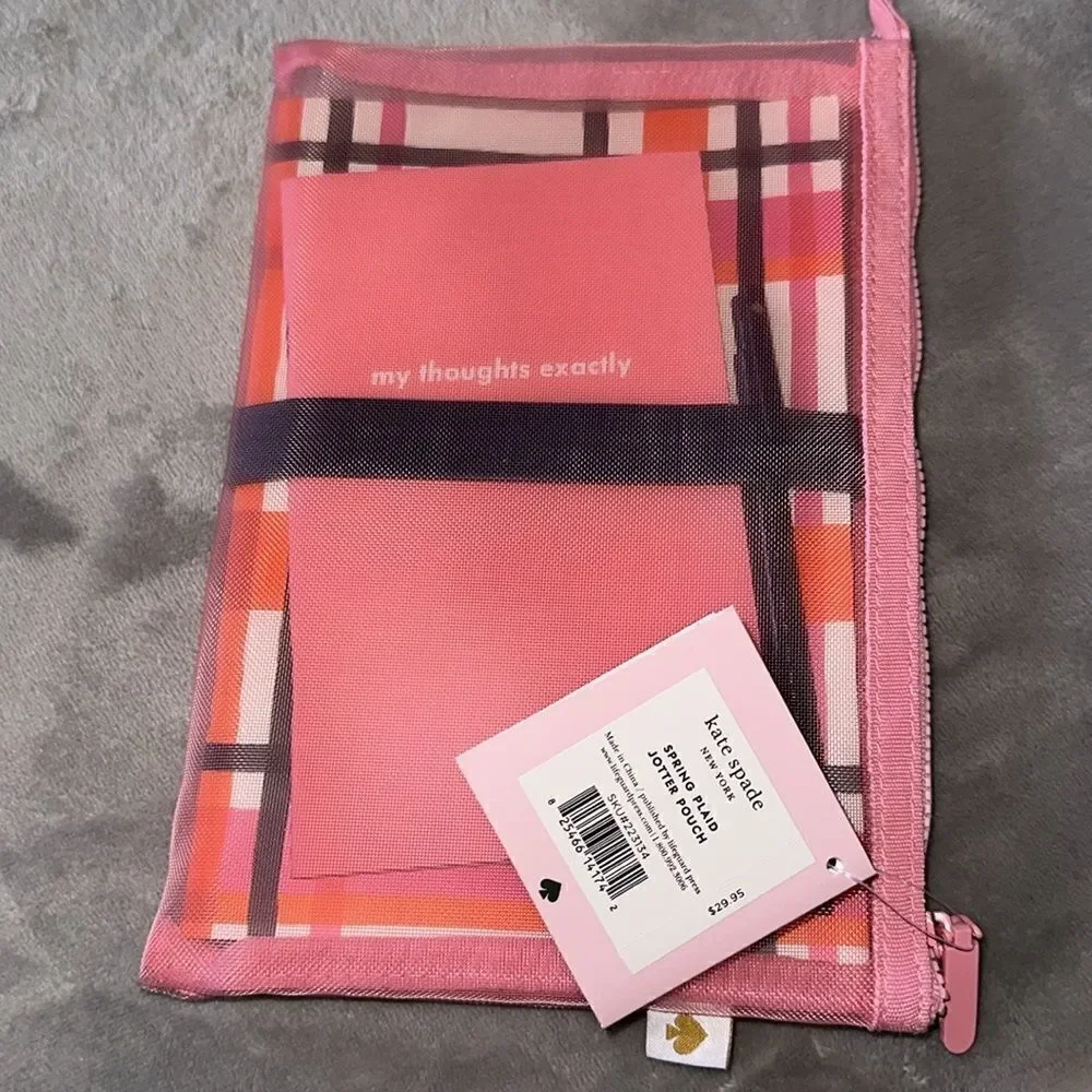 Kate Spade Spring Plaid Jotter Pouch!