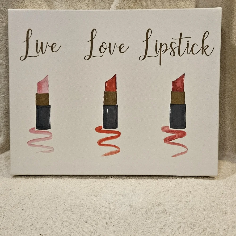 LIVE LOVE LIPSTICK WALL ART