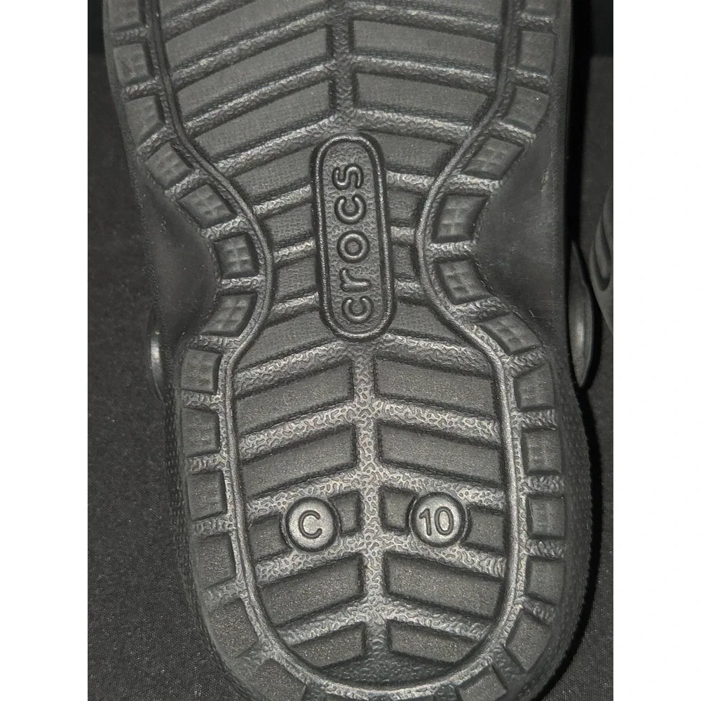 Kids Crocs Classic fur Lined Clog Black Fuzz‎ Toddler Boy Construction Size 10