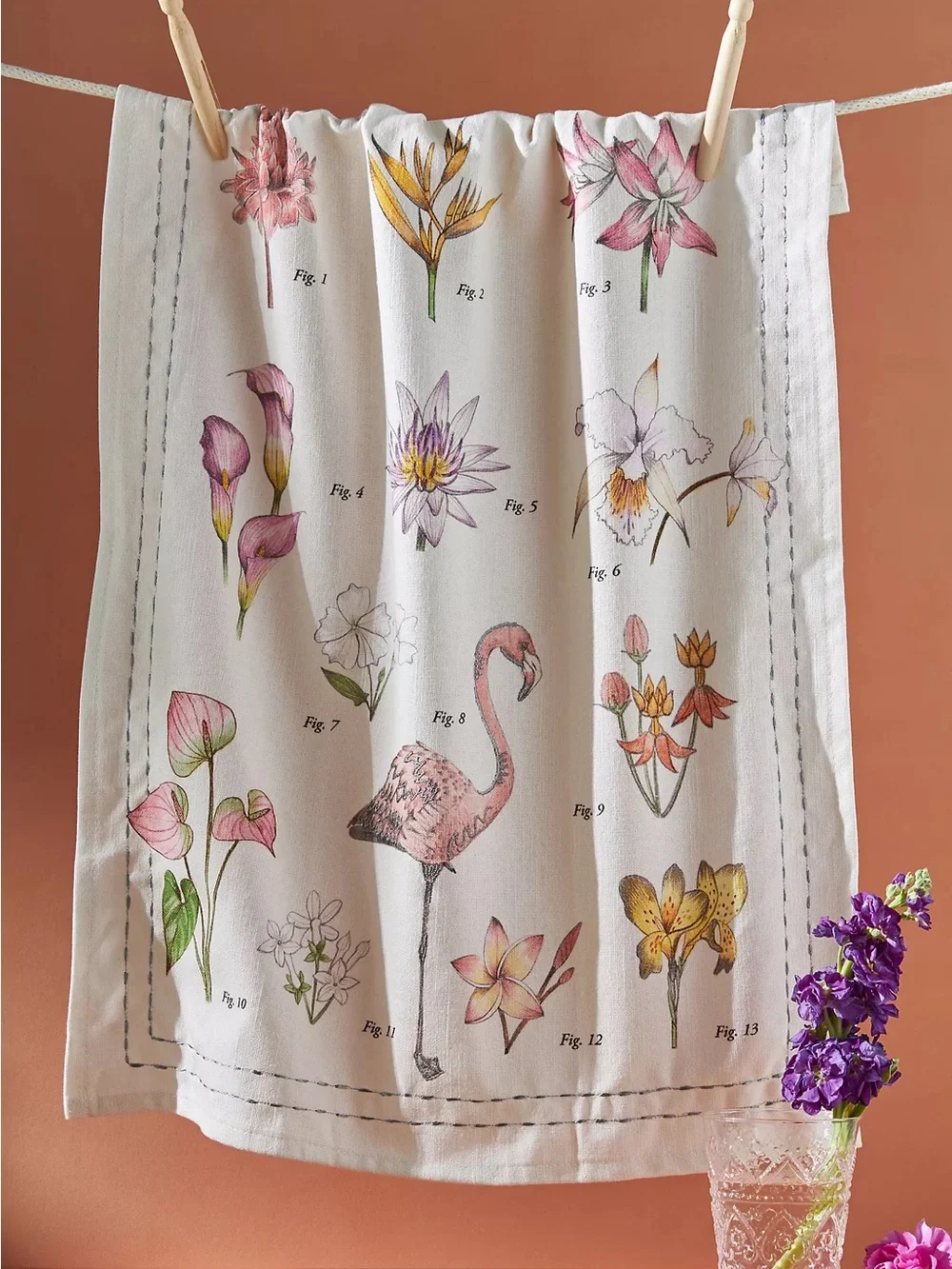 New🌟Anthropologie-Flamingo Dish Towel