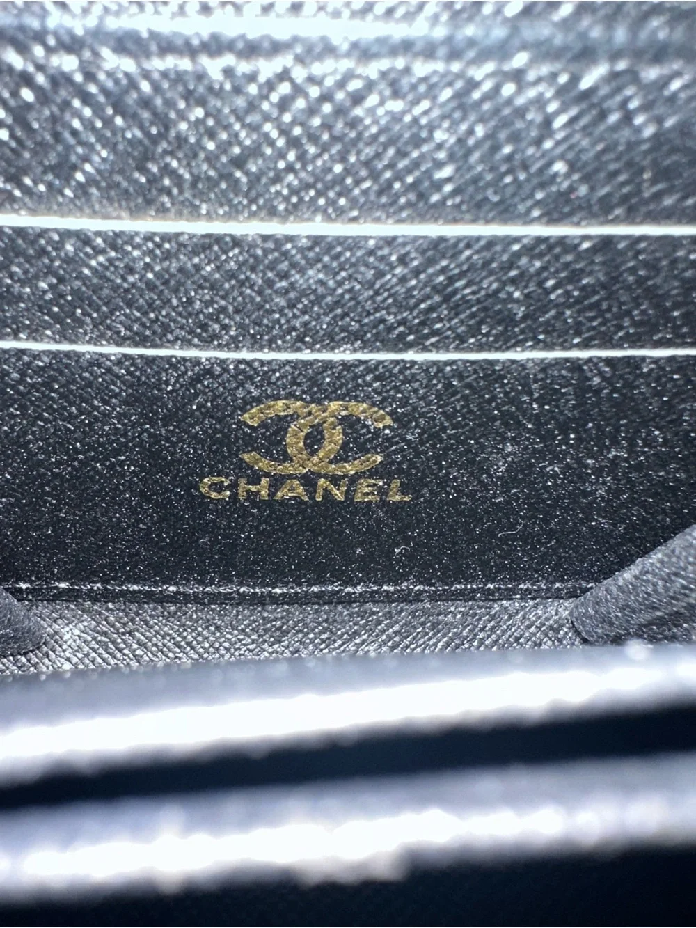 2017 CHANEL Black Quilted Leather Zip Wallet