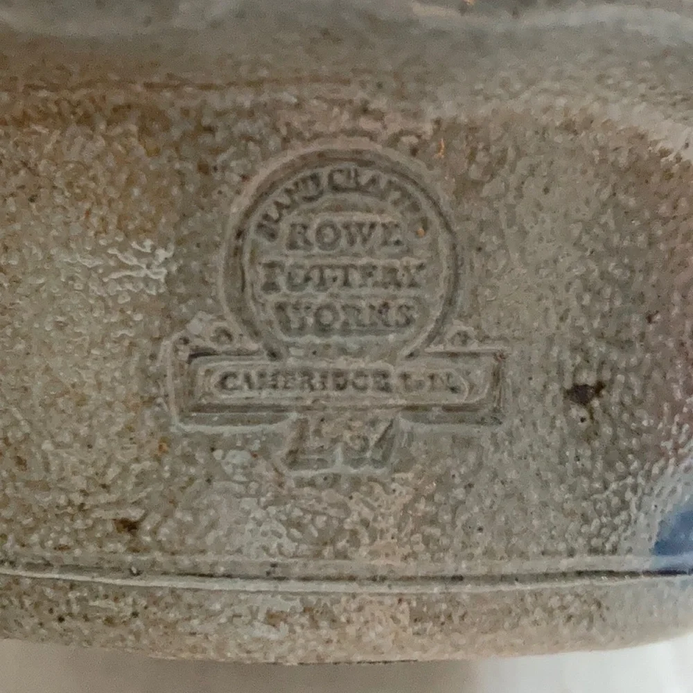 Rowe Pottery Works apple baker pottery bowl cobalt