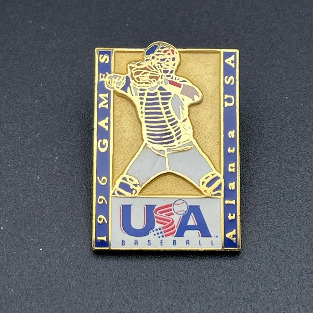 1996 Atlanta Olympic Games Team USA Baseball Catcher Lapel‎ Hat Pin