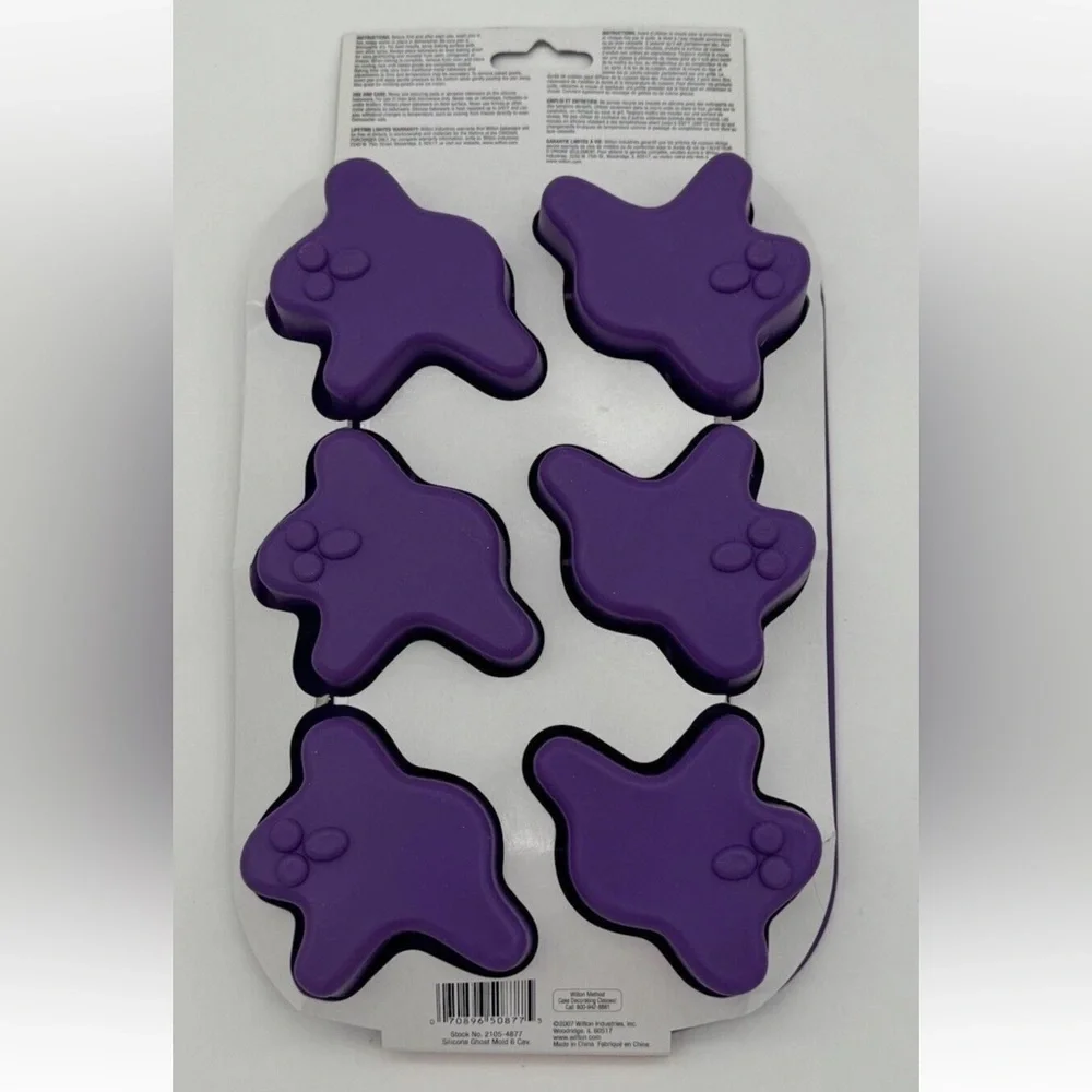 Wilton Ghost Non Stick Silicone Mold 6 cavity cupcake chocolate ice jello soap