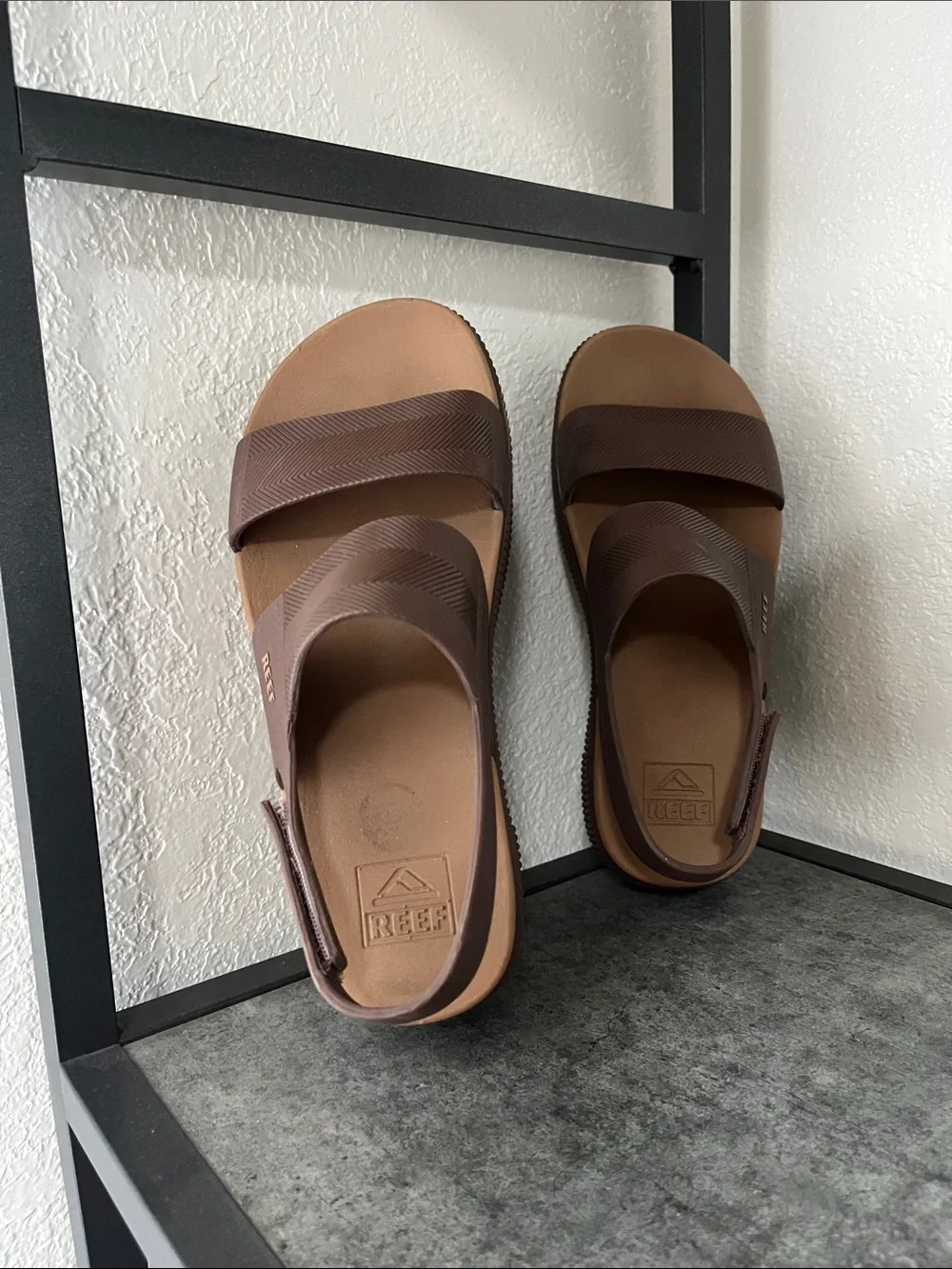 Reef Brown Chunky Platform Slingback Sandals