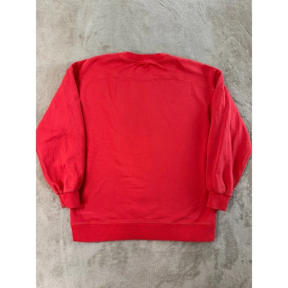 Lululemon‎ Perfectly Oversized Crewneck Sweatshirt Women 6-8 M Red Pullover EUC
