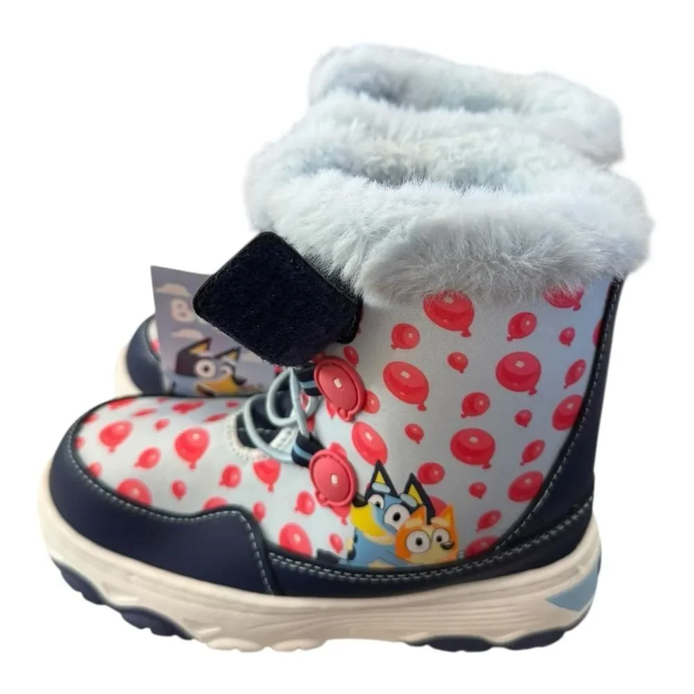 New GroundUp Bluey & Bingo Keepy Uppy Balloons Furry Toddler Winter Boots 8