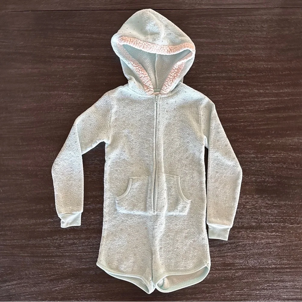 Justice Girls 6 Hooded Zip Up Shorts Roomper