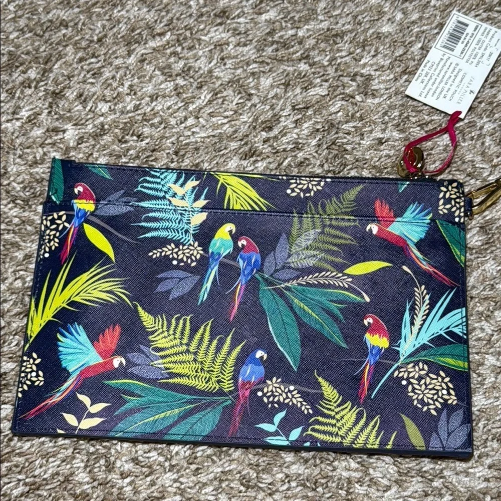 Sara Miller Clutch Cosmetic Pouch Tropical Parrot