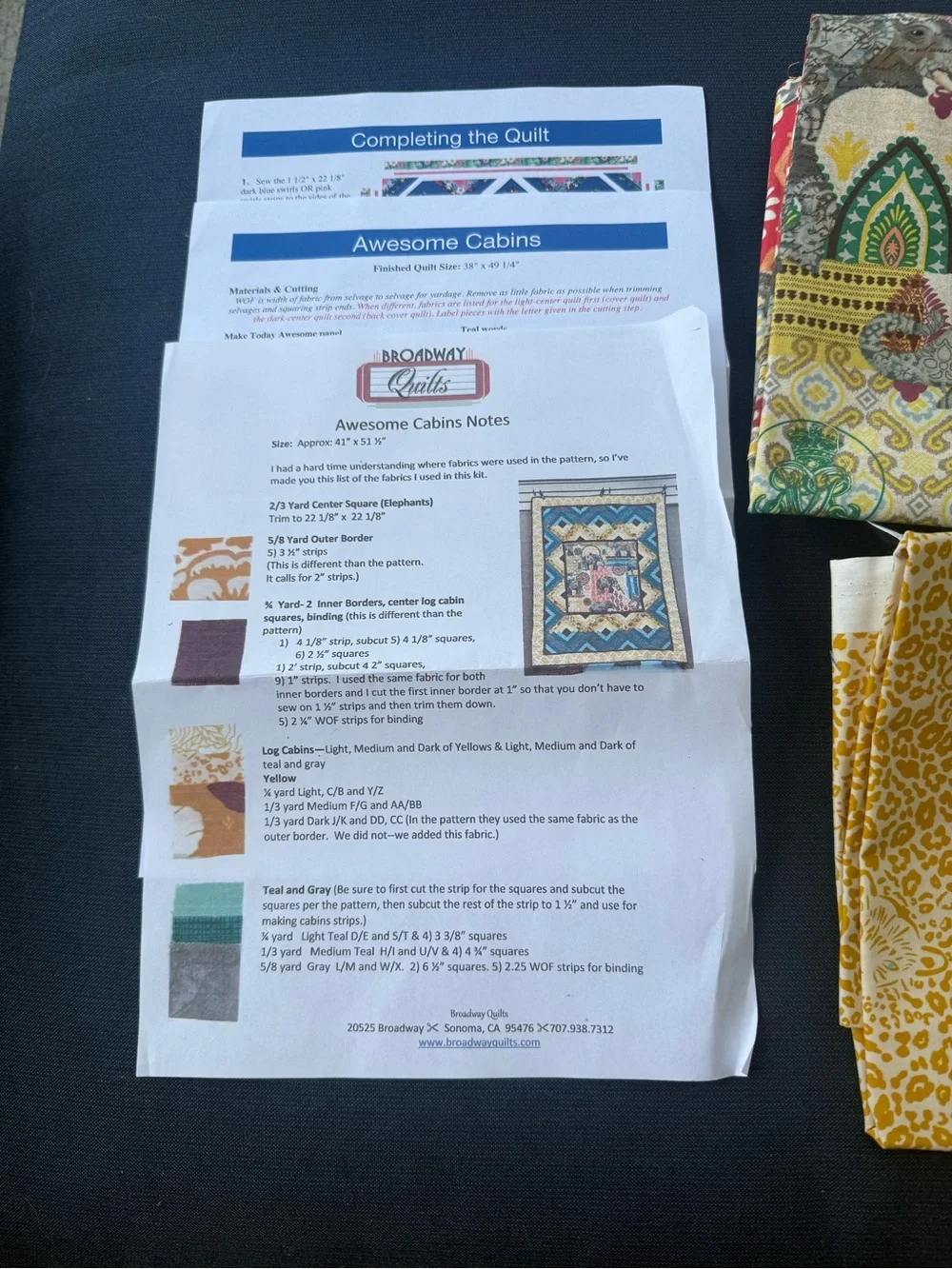 Awesome Cabin Pattern & Quilting Material