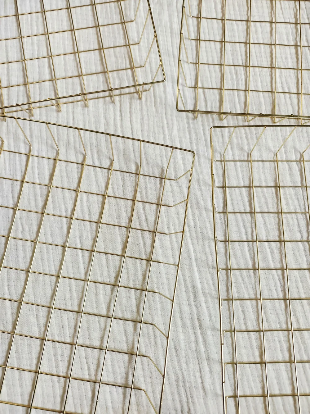 Amazon Gold Wire Desk Organizer Trays - Set Of 4