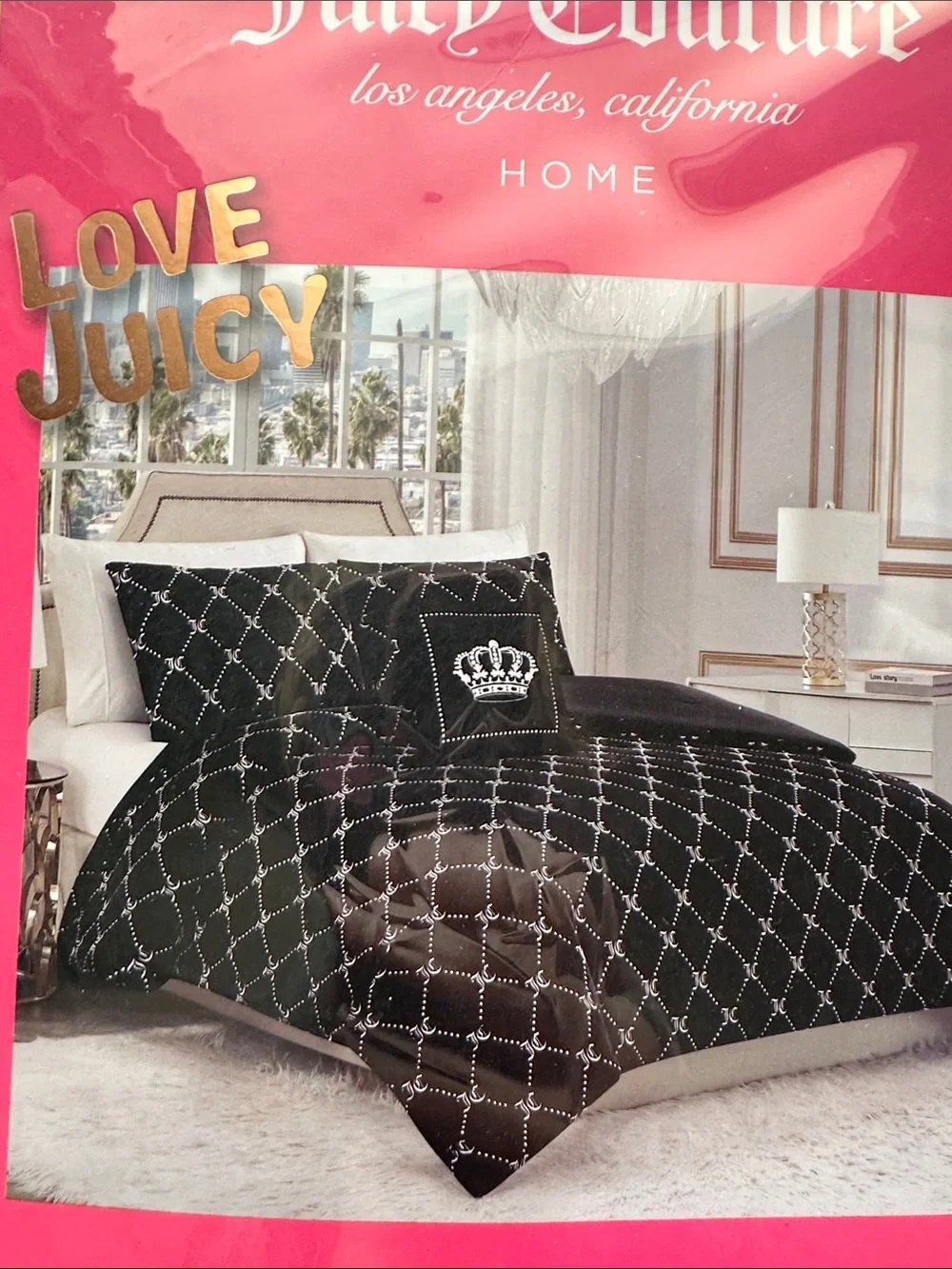 Juicy Couture black bedroom