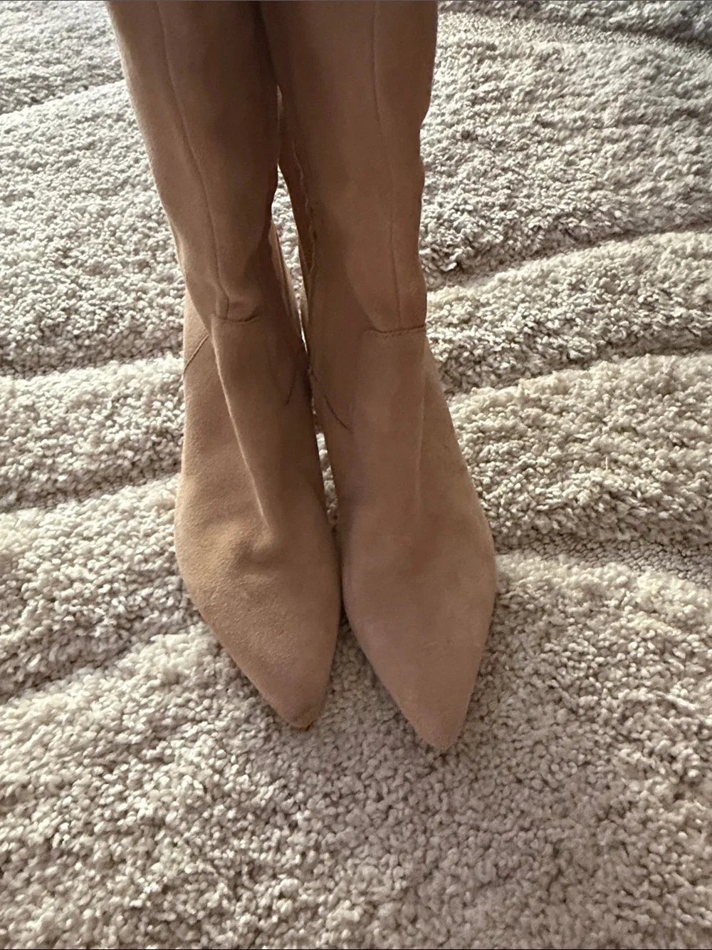 Dolce Vita Beige Suede Over-the-Knee Boots