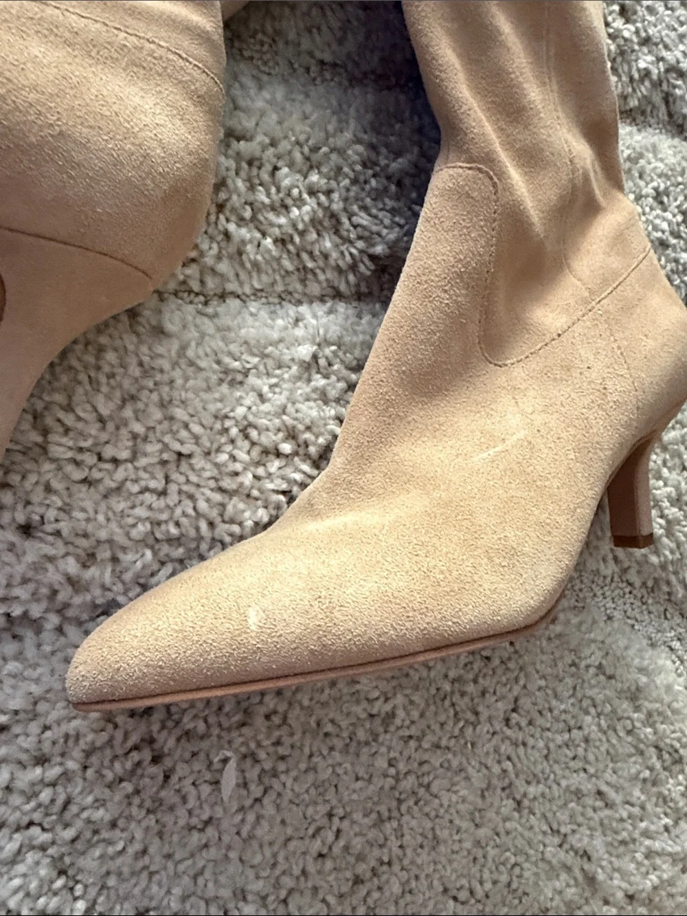Dolce Vita Beige Suede Over-the-Knee Boots