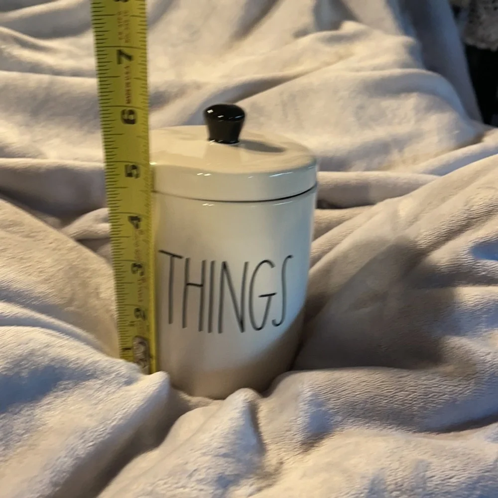 Ceramic Lidded Rae Dunn “Things” canister