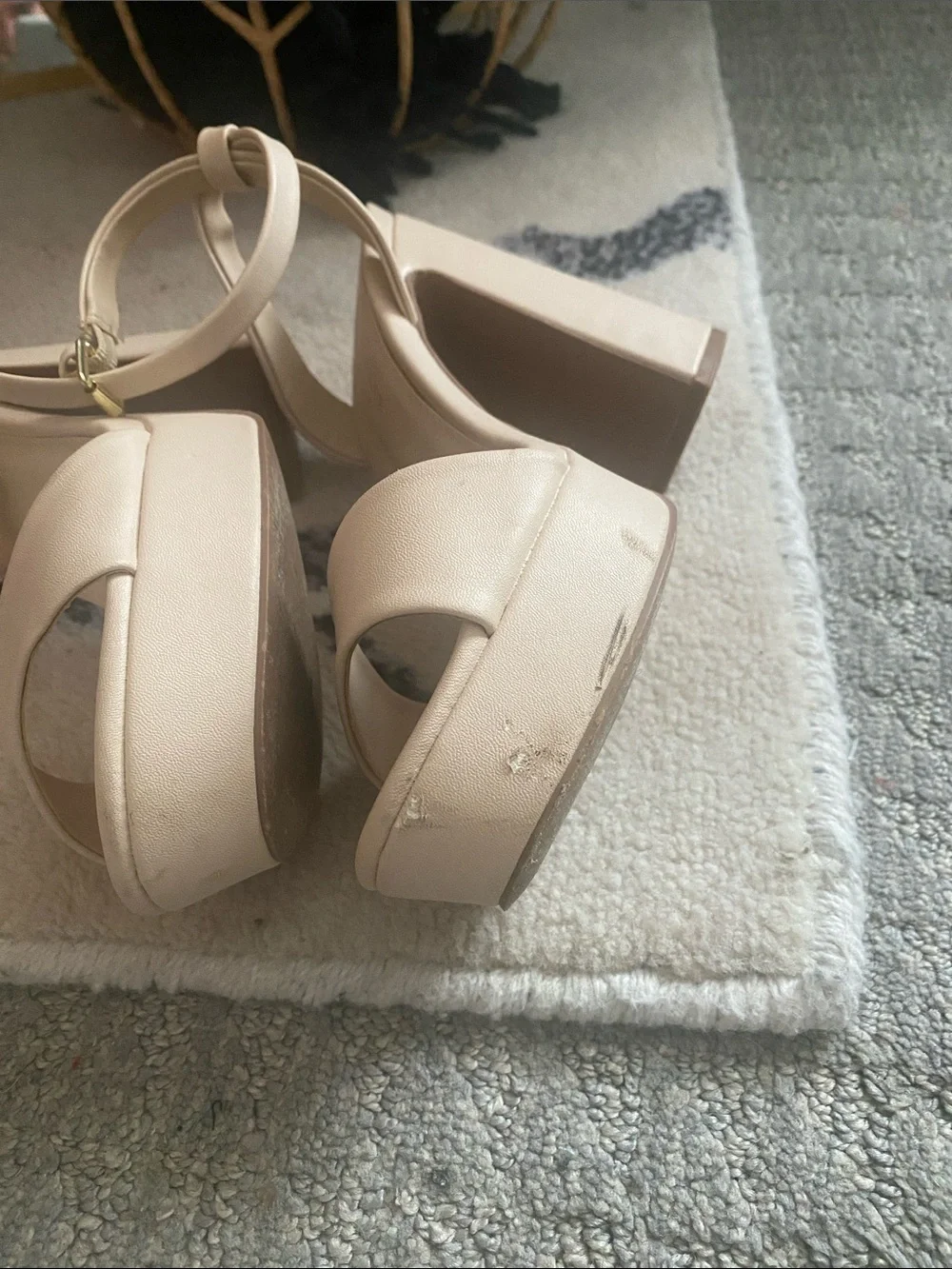 Altar'd State Cream Platform Block Heel Sandals