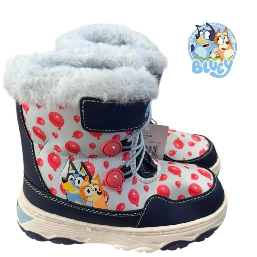 New GroundUp Bluey & Bingo Keepy Uppy Balloons Furry Toddler Winter Boots 12