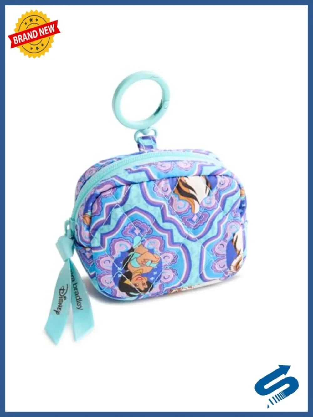 Premium Cotton Zip Earbud Bag Charm - Zipper Pouch Keychain