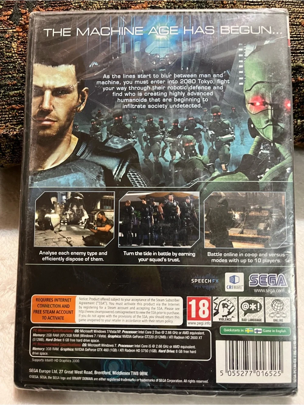 Binary Domain (PC) Sega Action Shooter - Black & Blue Cover Brand New