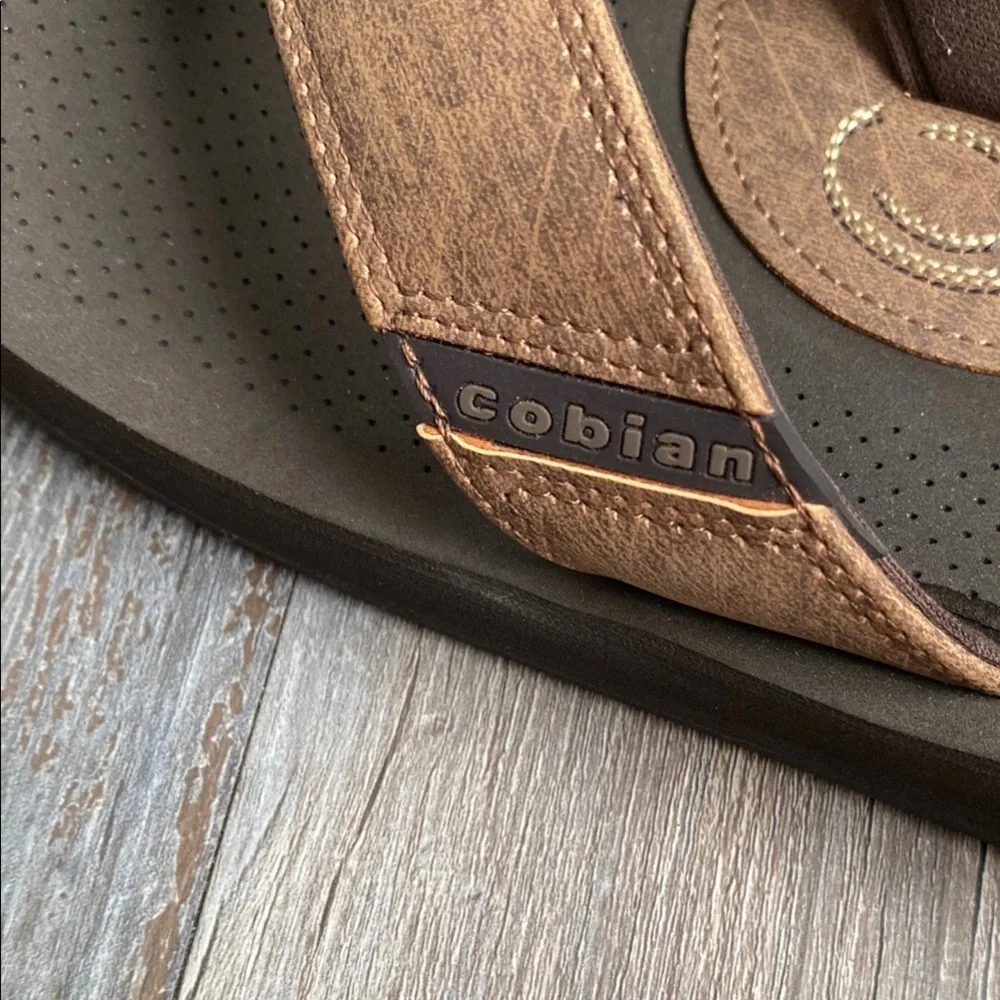 Cobian Black and Brown Flip-Flops with Durable Design