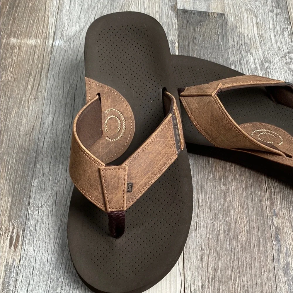 Cobian Black and Brown Flip-Flops with Durable Design