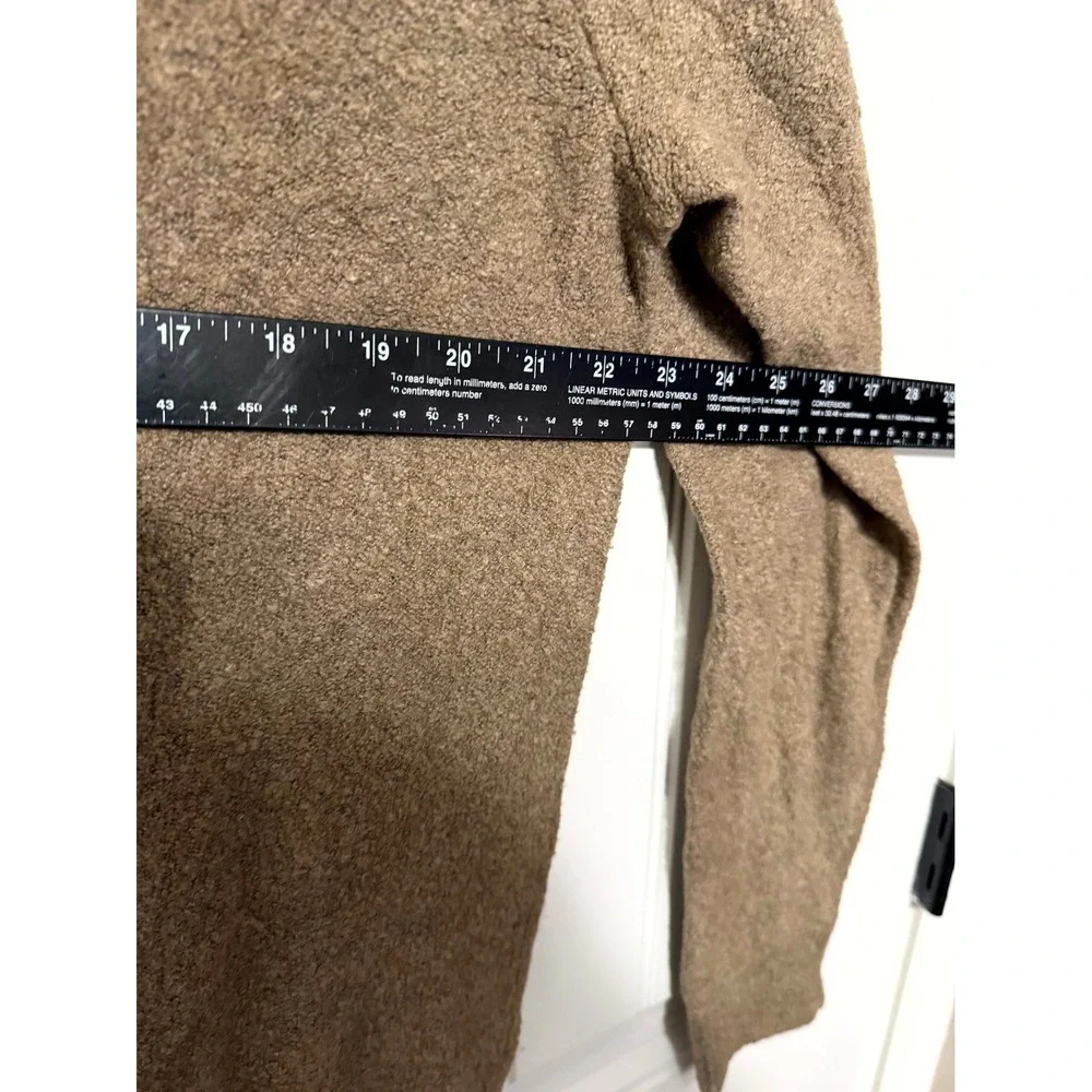 Banana Republic Quarter Zip Sweater Mens Medium Taupe Cotton Wool Textured 6397