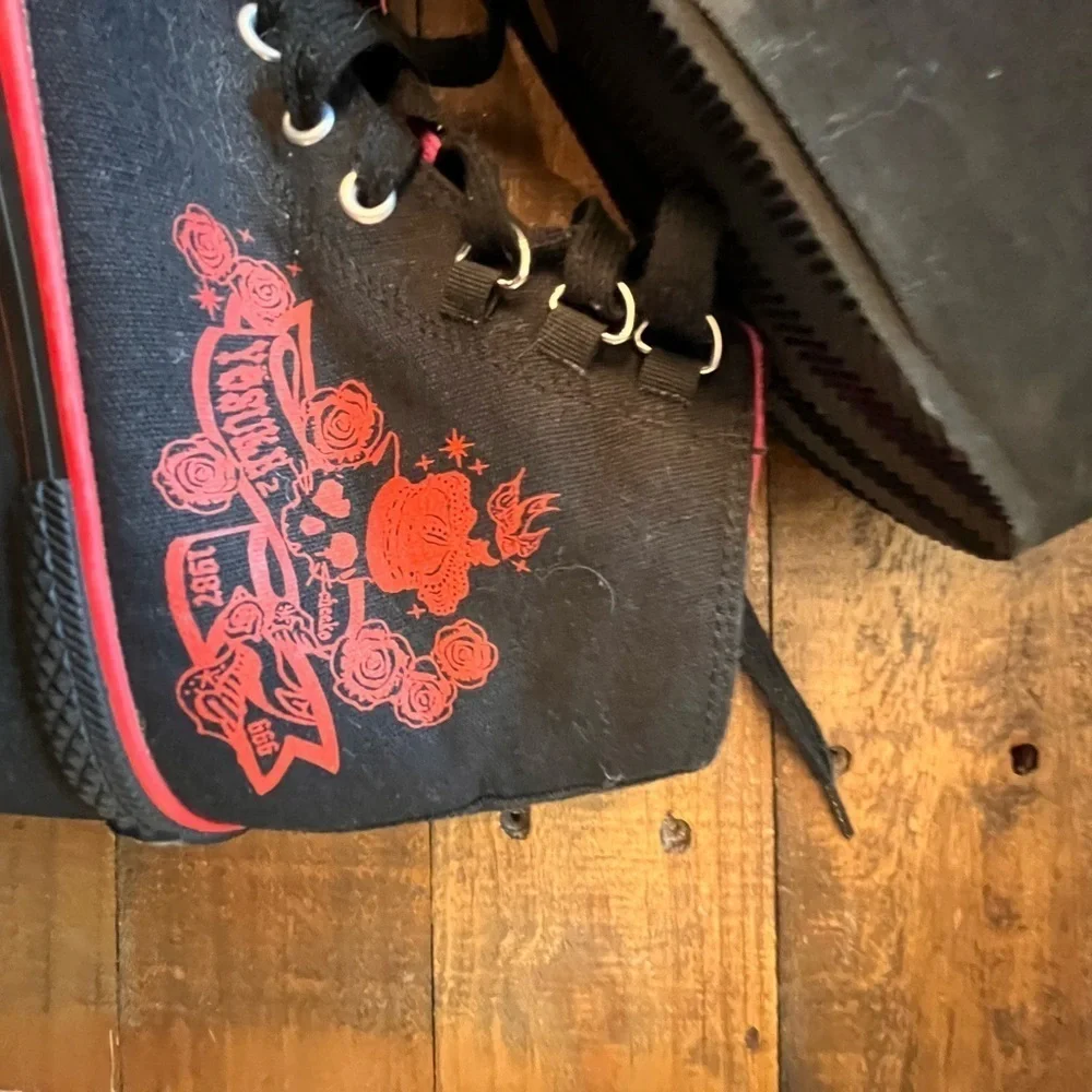 Black and Red Platform High Tops