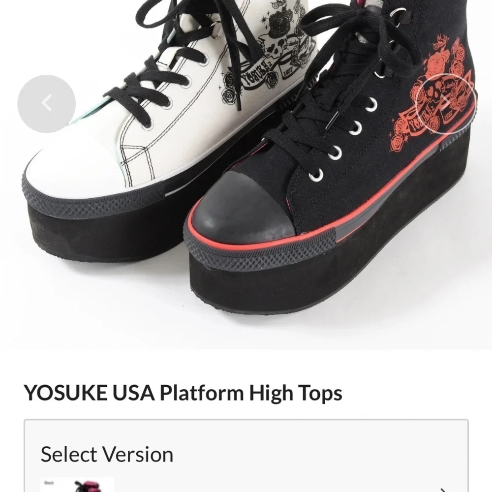 Black and Red Platform High Tops
