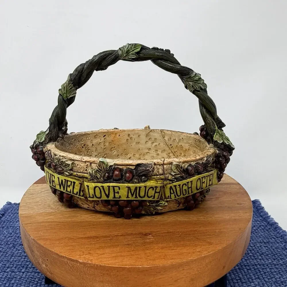 Vintage Kirkland's Decorative Resin Basket 