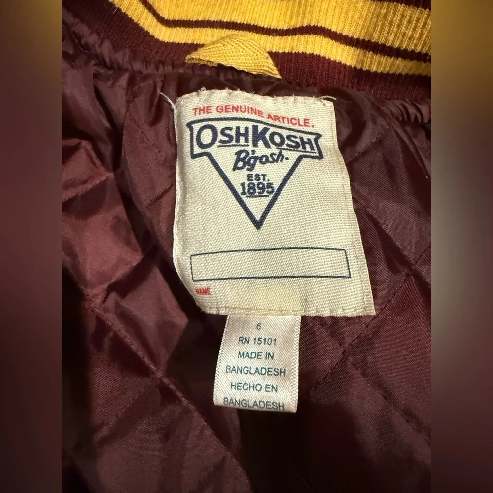 Oshkosh B’gosh Kids Varsity Jacket ,‎ size 6