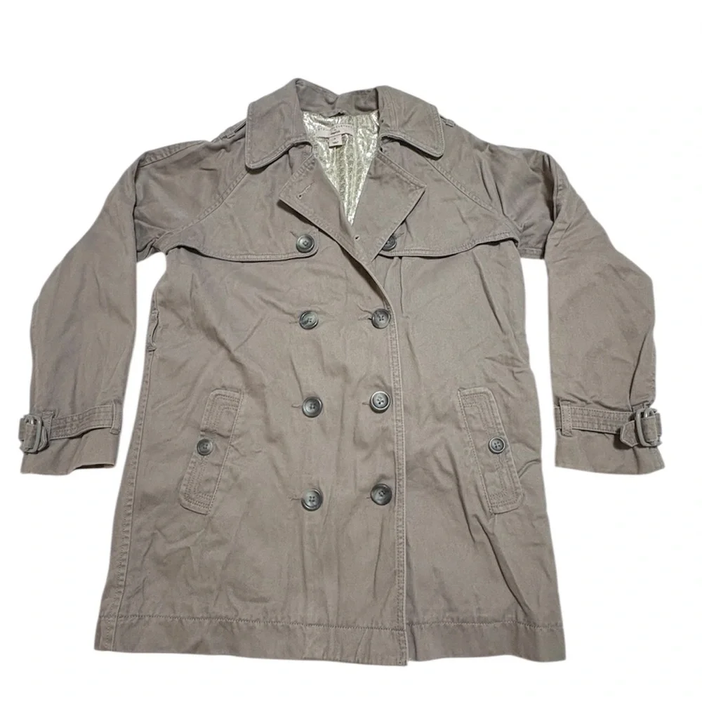 Stella McCartney for GapKids Double Breasted Trench Coat Gold Lining Taupe L