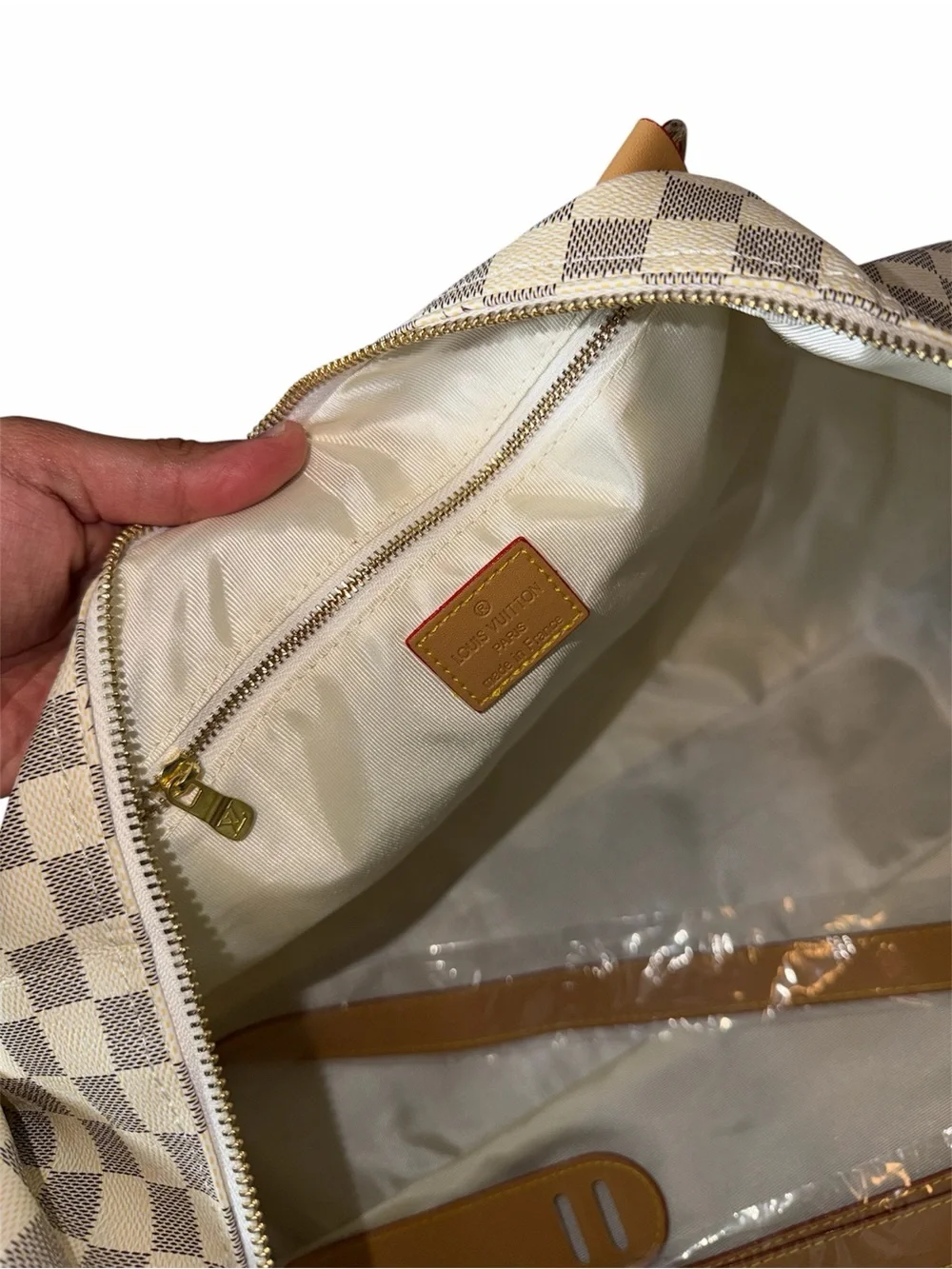 Damier Azur Checkerboard Tote - White & Brown