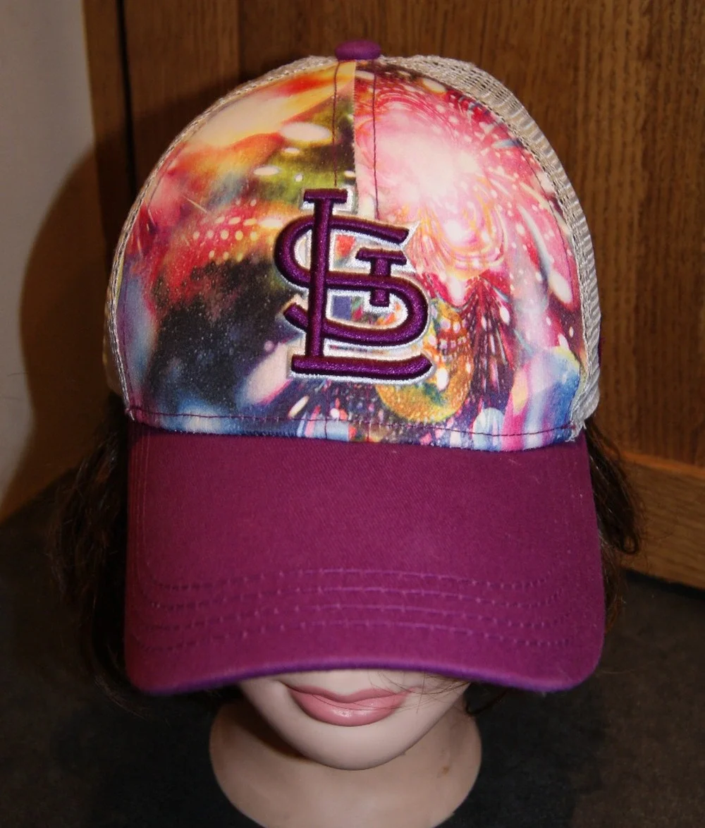 St Louis Cardinals Youth Girls Purple Colorful Swirls Trucker Snapback Hat Cap