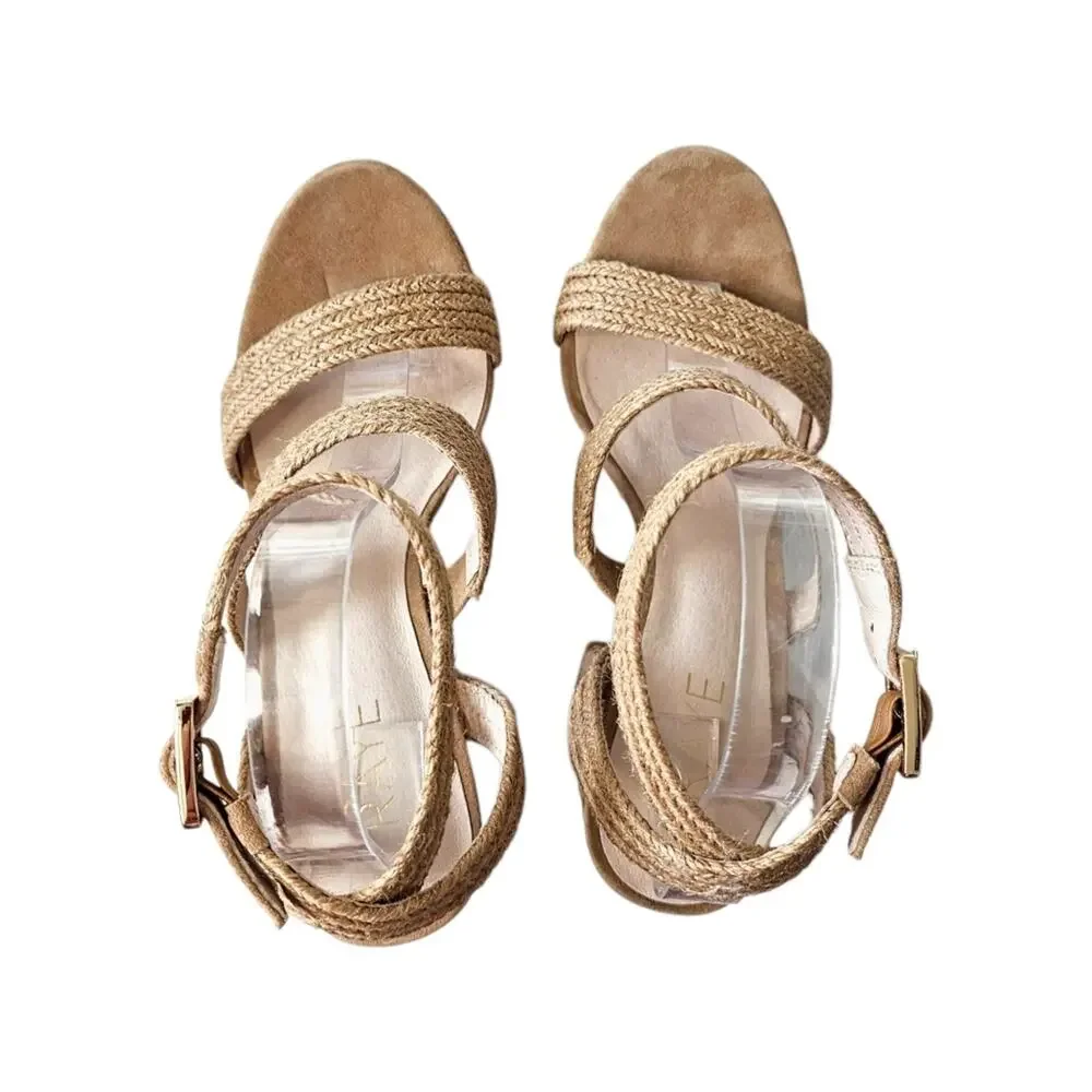 RAYE Akita Platform Sandals in Tan Size 9.5