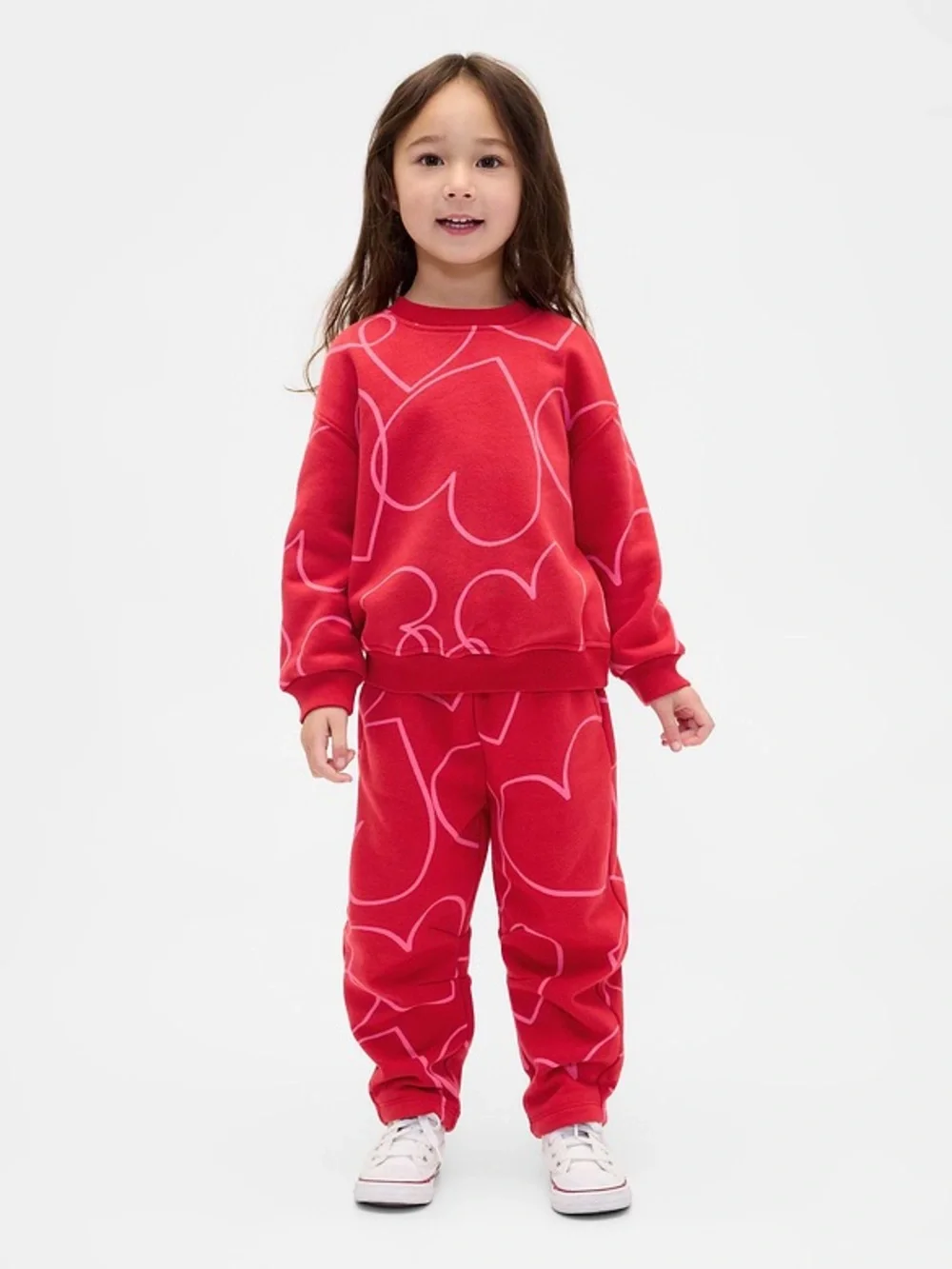Baby Gap VintageSoft Red Heart Sweatshirt & Sweatpants Set 6–12M
