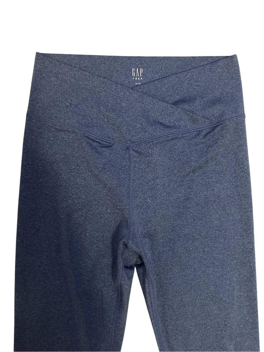 GAP Heather Navy Crossover Waistband Legggings