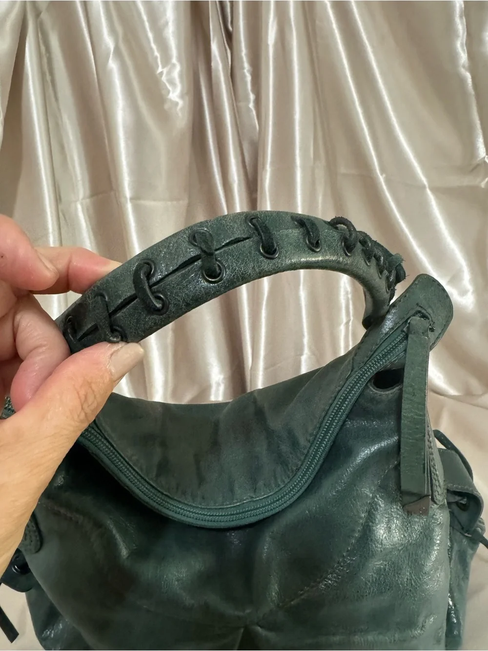 Francesco Biasia Dark Green Leather Hobo