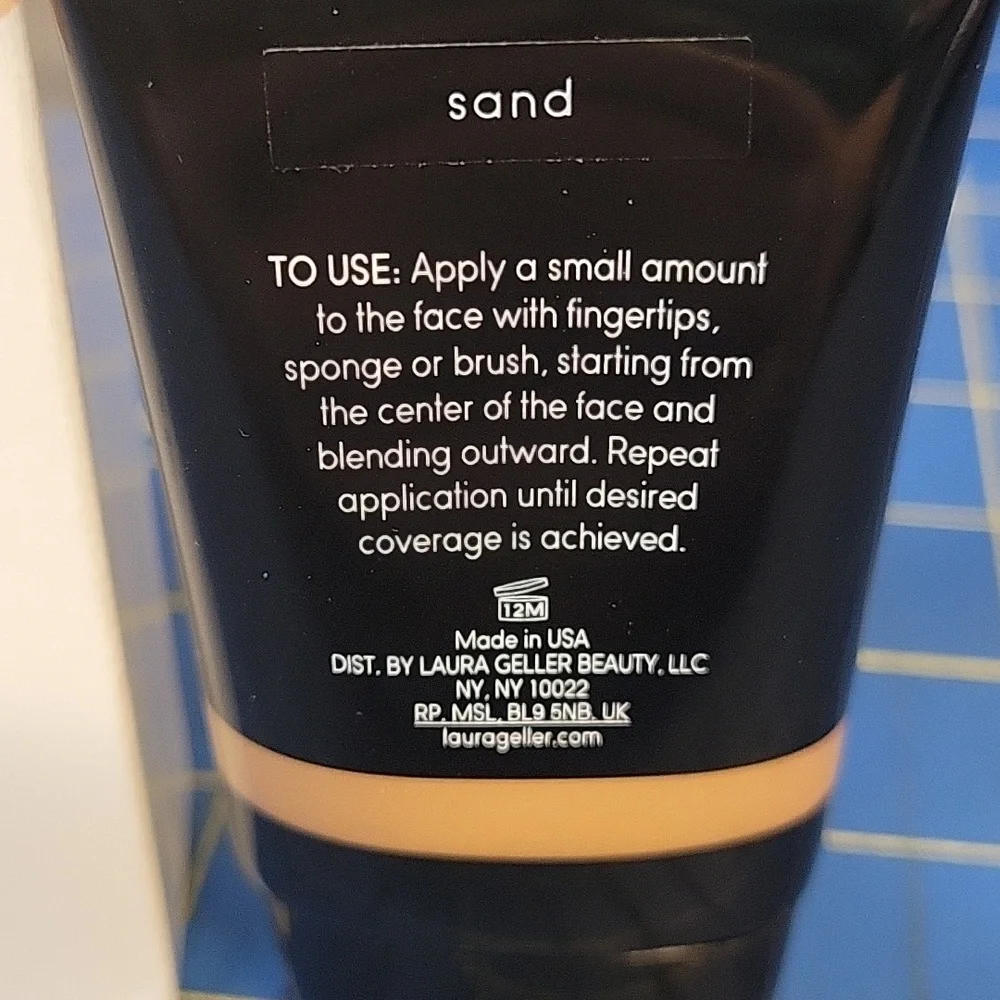 Laura Geller Cover Lock Foundation  Sand 30ml New Sealed Tube In Box