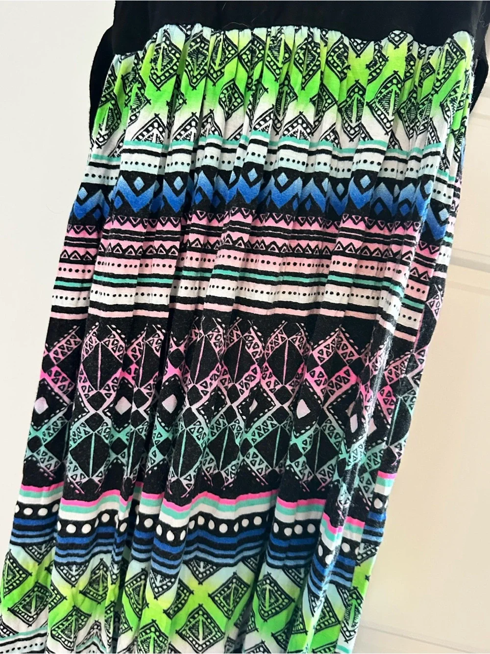 Justice Black Tank Top Tribal Print Girls Maxi Dress Size 7 Aztec Print