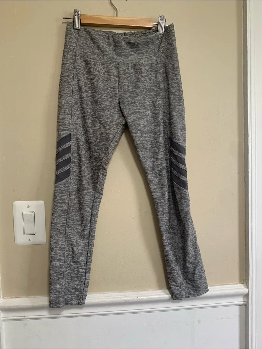Justice Active Gray Performance Leggings with Dark Heather Detail