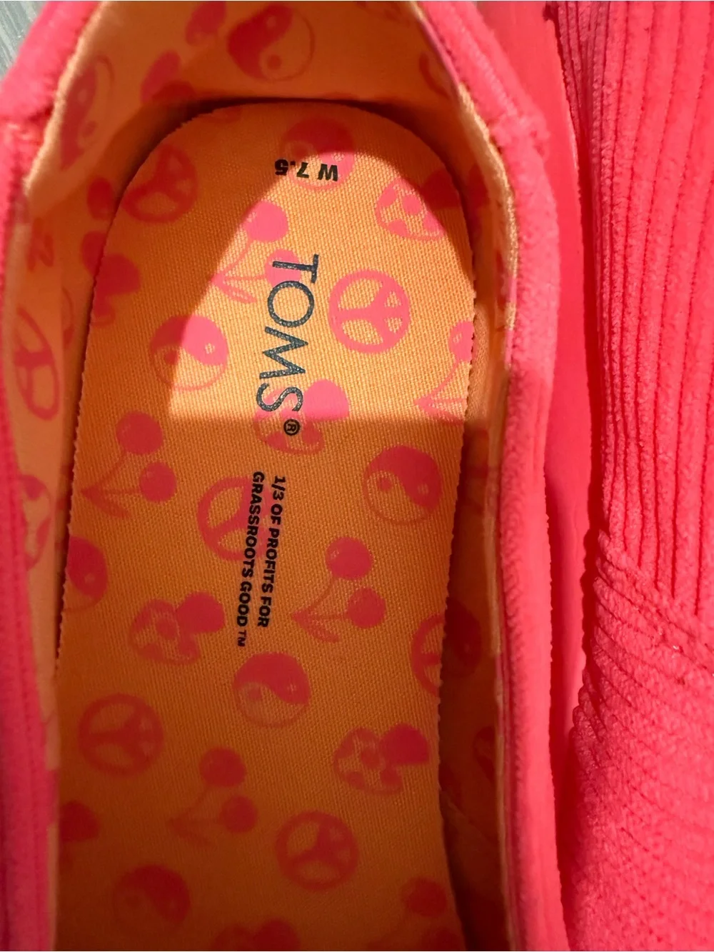 TOMS Women’s Slip-On Corduroy Flats in Hot Pink